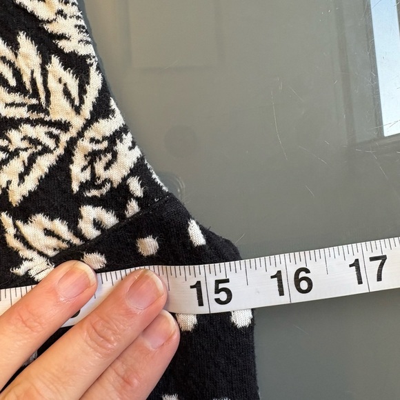 Anthropologie Maeve Black White Fit/Flare sleeveless knee length Dress Small - Picture 8 of 9